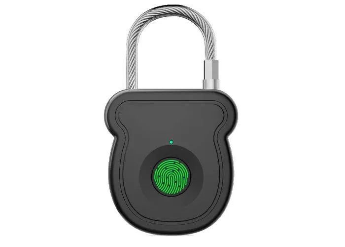 Hængelås med Elektronisk Fingeraftryk - Genopladelig & Keyless - Sort