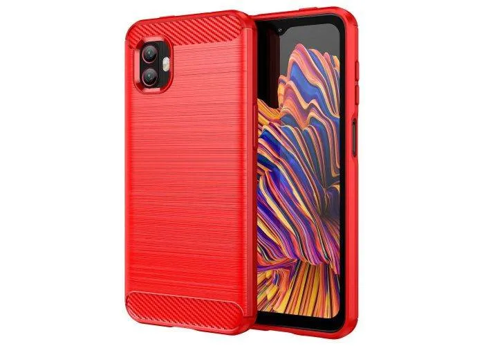Samsung Galaxy Xcover6 Pro 5G/Xcover Pro 2 5G - Gummi cover - Børstet design - Rød