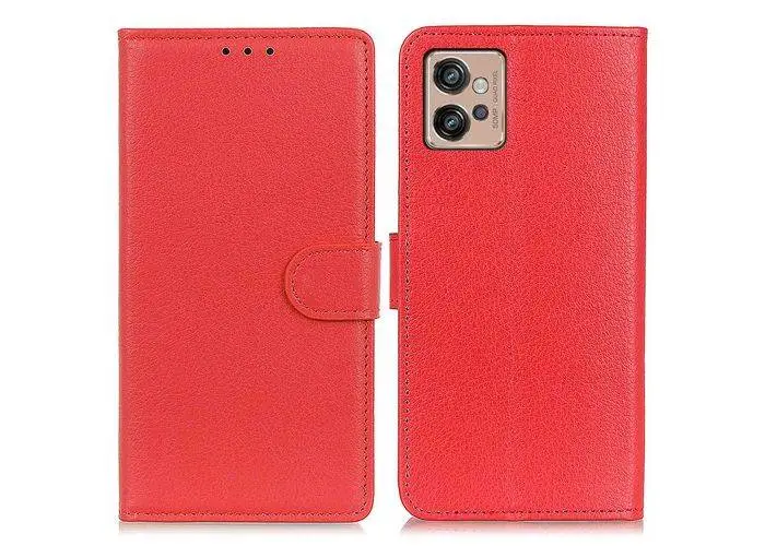 Motorola Moto G32 4G - Læder cover / pung - Rød