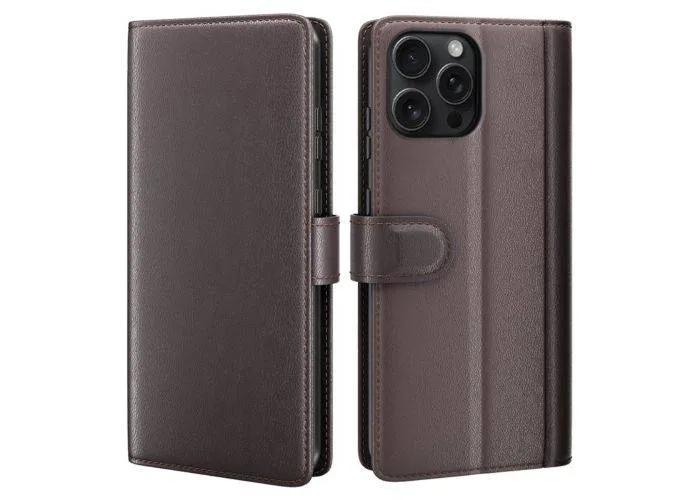 iPhone 16 Pro - Ægte læder cover / pung - Brun