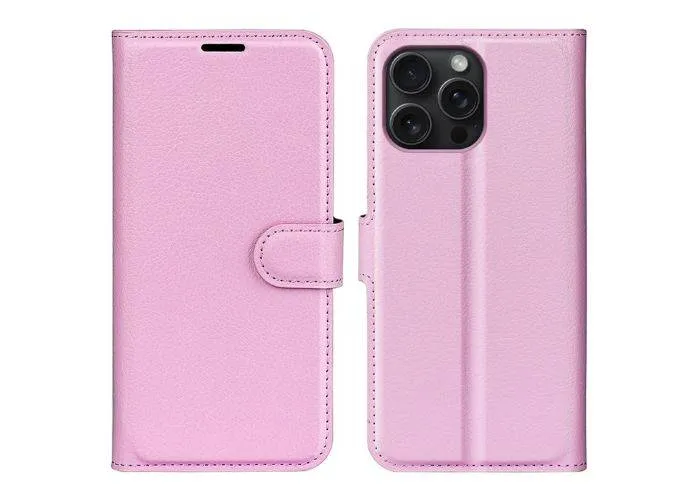iPhone 16 Pro - Læder cover / pung - Pink