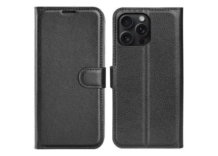 iPhone 16 Pro - Læder cover / pung - Sort