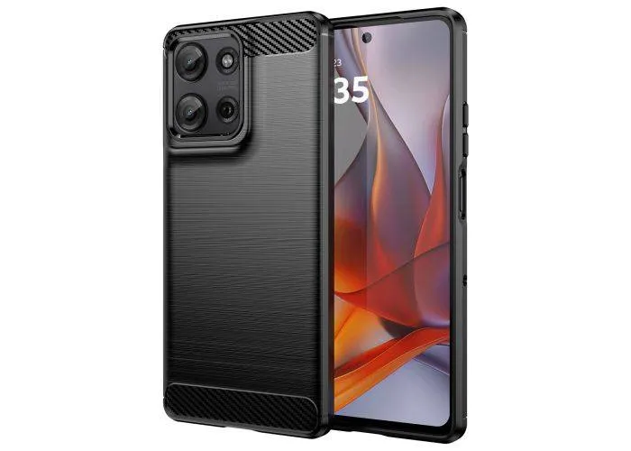 Motorola G75 5G - Gummi cover - Børstet design - Sort