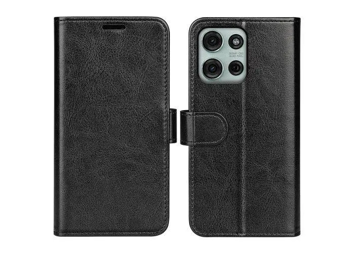 Motorola G75 5G - Læder cover / pung - Sort
