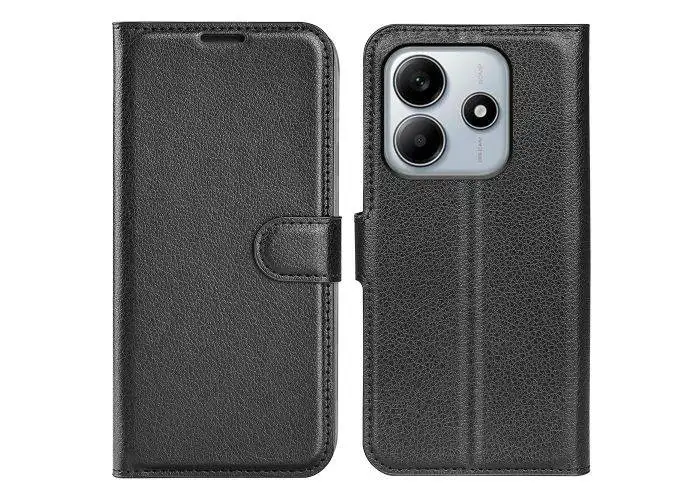 Xiaomi Redmi Note 14 5G - Læder cover / pung - Sort