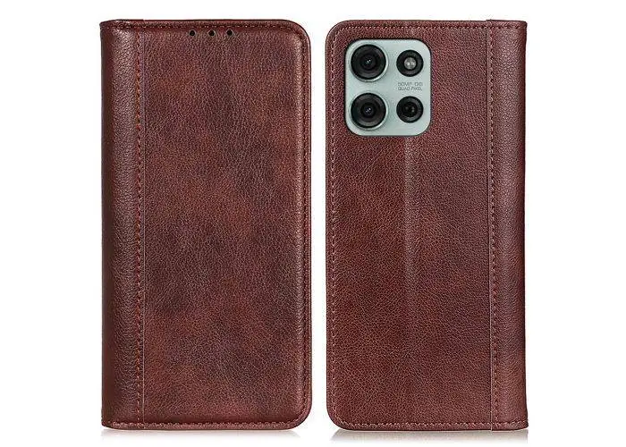 Motorola G75 - Ægte læder cover / pung - Brun