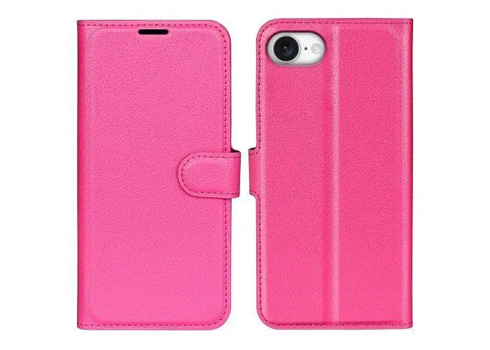 iPhone 17e / 16e - Læder cover / pung - Rosa