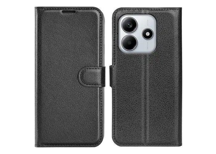 Xiaomi Redmi Note 14 4G - Læder cover / pung - Sort