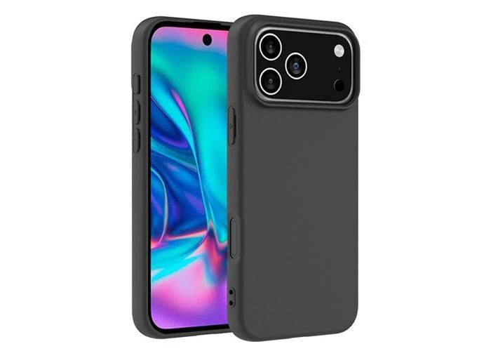 iPhone 17 Pro Max / 18 Pro Max - Slim fleksibel gummi cover - Mat sort