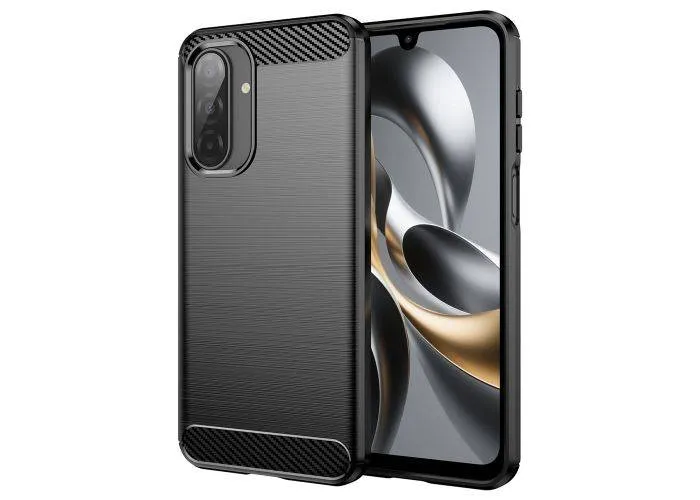 Samsung Galaxy A17 5G - Gummi cover i børstet design - Sort