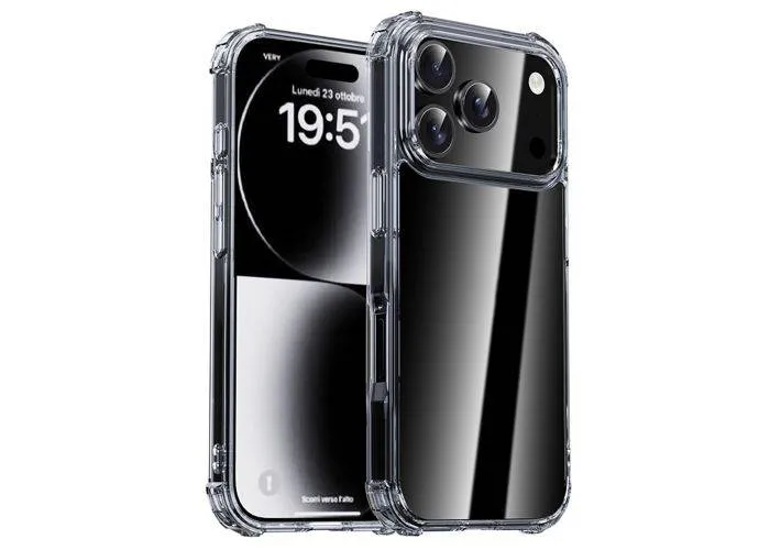 iPhone 17 Pro - Shockproof gummi cover 1.5mm - Transparent