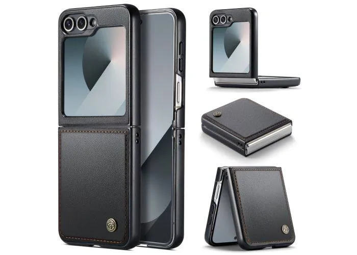 Samsung Galaxy Z Flip7 FE - CASEME RFID læder cover - Sort