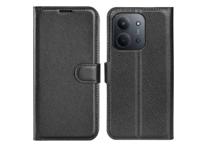 Xiaomi Redmi 15C - Læder cover / pung - Sort