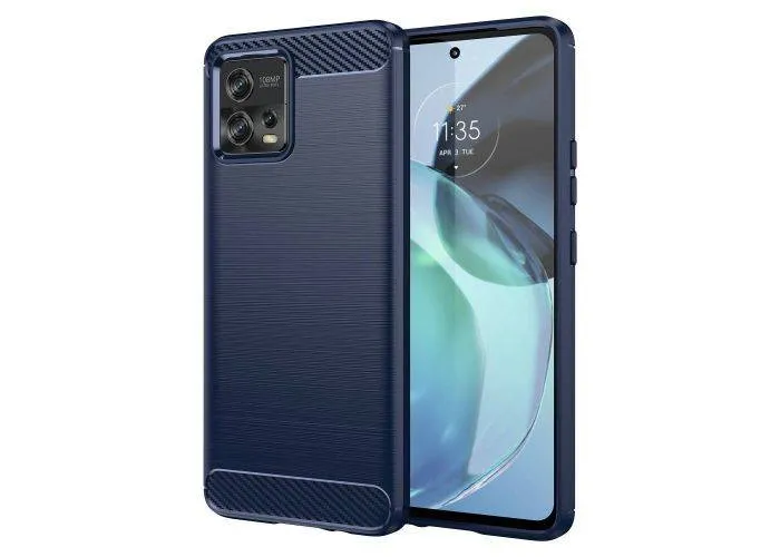 Motorola Moto G72 4G - Gummi cover - Børstet design - Blå