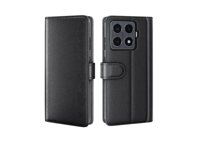 Xiaomi 15T Pro - Ægte læder cover / pung - Sort