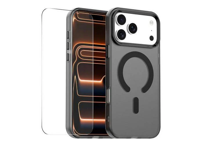 iPhone 17 Pro - Magnetisk magsafe kompatibel cover - Inkl. Hærdet beskyttelsesglas - Sort