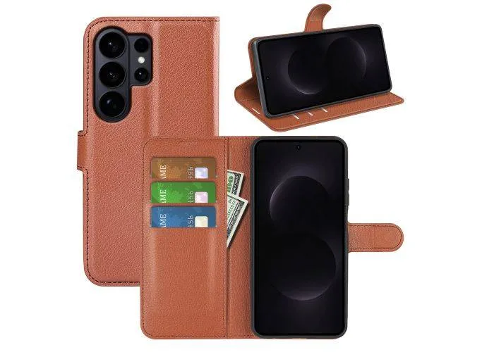 Samsung Galaxy S26 Ultra - Læder cover / pung - Brun