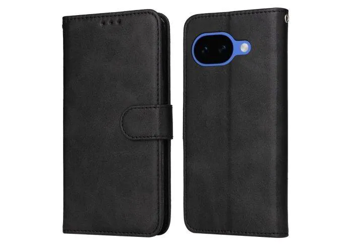 Google Pixel 10a - Læder cover / pung - Sort