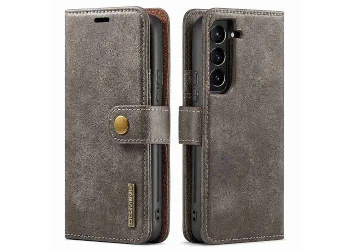 Samsung Galaxy S23 Plus 5G - DG.MING ægte læder cover / pung - Grå