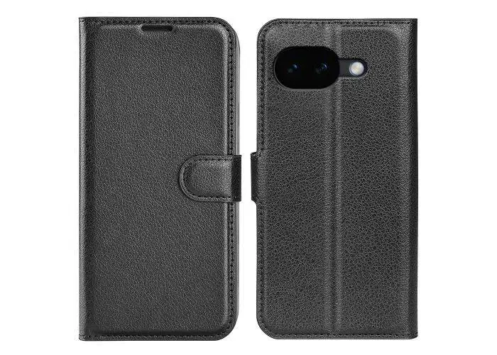 Google Pixel 10a - Amorus læder cover / pung med kortholdere - Sort