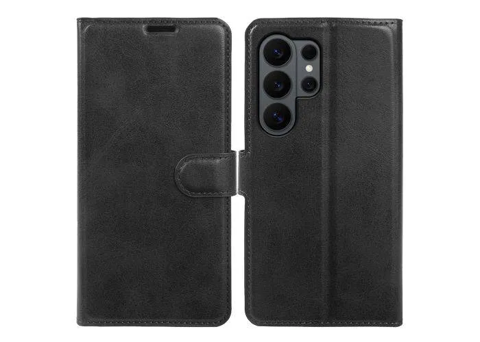 Samsung Galaxy S26 Ultra - Vintage læder cover / pung - Sort