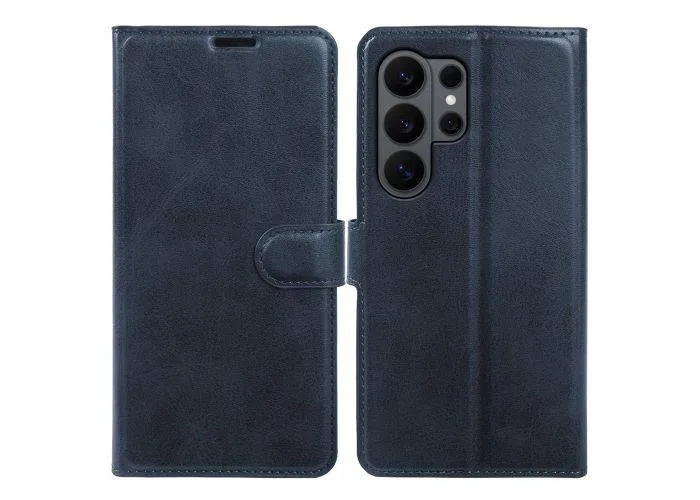 Samsung Galaxy S26 Ultra - Vintage læder cover / pung - Blå