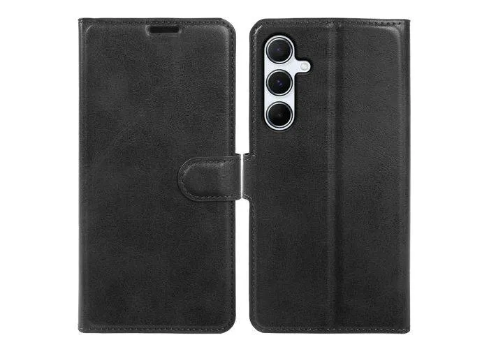 Samsung Galaxy A36 5G - Vintage læder cover / pung - Sort