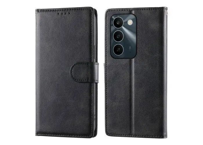 Realme C100 5G / C83 5G - Læder cover / pung - Inkl. Aftagelig rem - Sort