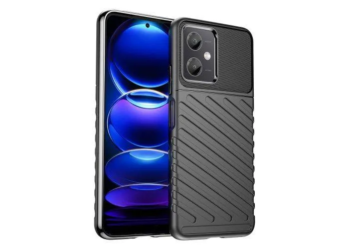 Xiaomi Redmi Note 12 5G - Thunder Series gummi cover - Sort