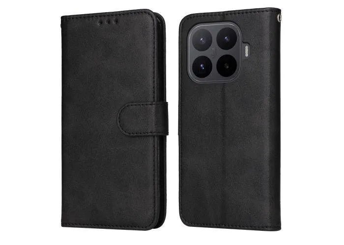 Xiaomi 17T - Læder cover / pung - inkl. Aftagelig rem - Sort