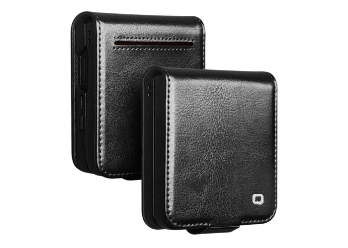Samsung Galaxy Z Flip8 - QIALINO Classic ægte læder cover - Sort