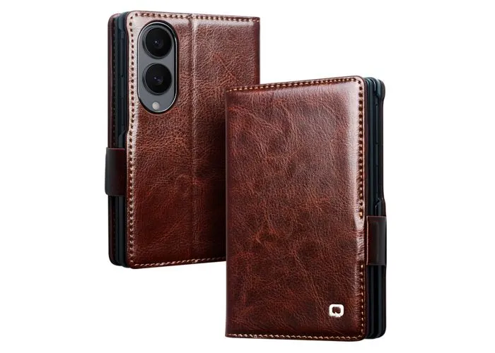 Samsung Galaxy Z Fold8 - QIALINO Classic ægte læder cover - Brun