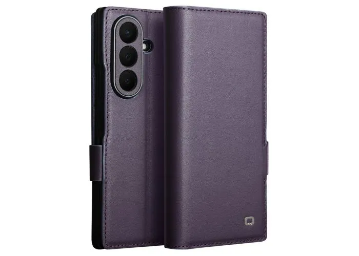 Samsung Galaxy Z Fold8 Ultra - QIALINO Slim ægte læder cover med magnetlukning - Lilla