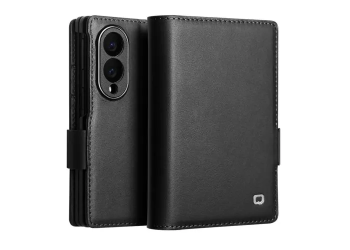 Samsung Galaxy Z Fold8 - QIALINO Slim ægte læder cover med magnetlukning - Sort