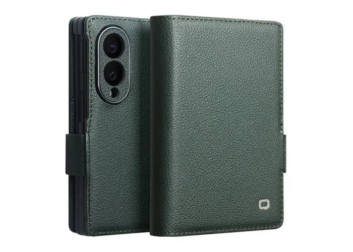 Samsung Galaxy Z Fold8 - QIALINO Slim ægte læder cover med magnetlukning - Cyan