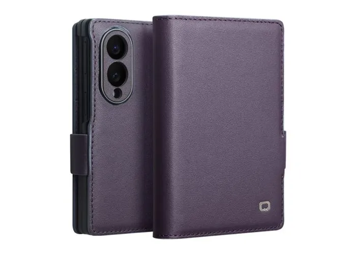 Samsung Galaxy Z Fold8 - QIALINO Slim ægte læder cover med magnetlukning - Lilla