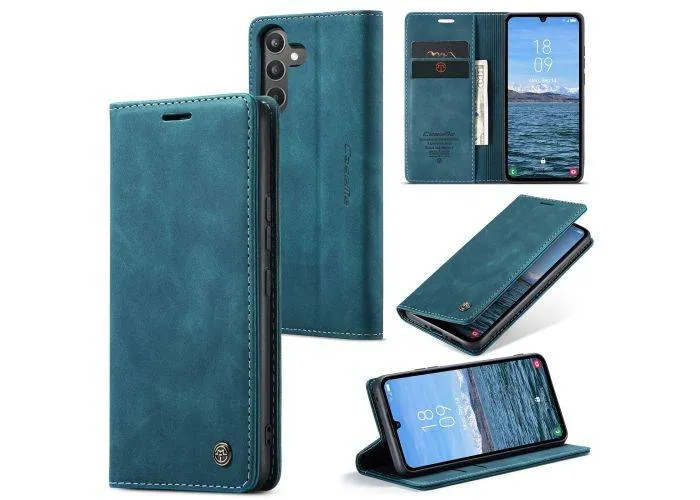 Samsung Galaxy A34 5G - CASEME læder cover / pung - Blå