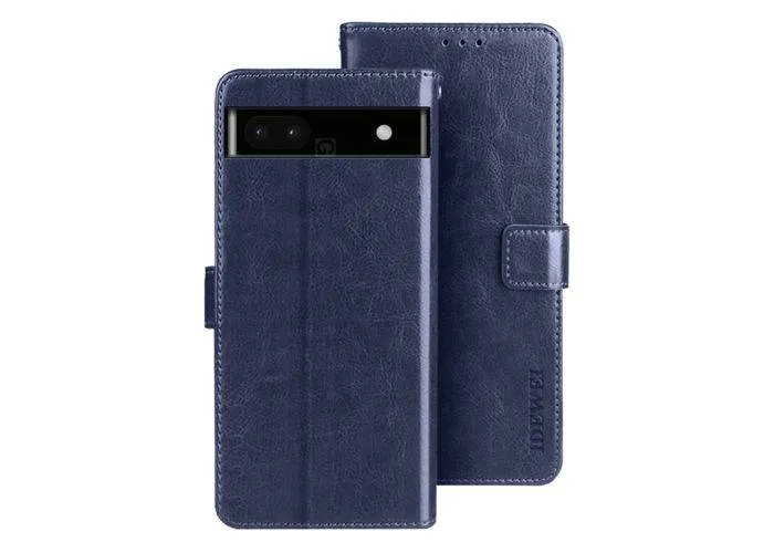 Google Pixel 7a - IDEWEI retro læder cover - Mørkeblå