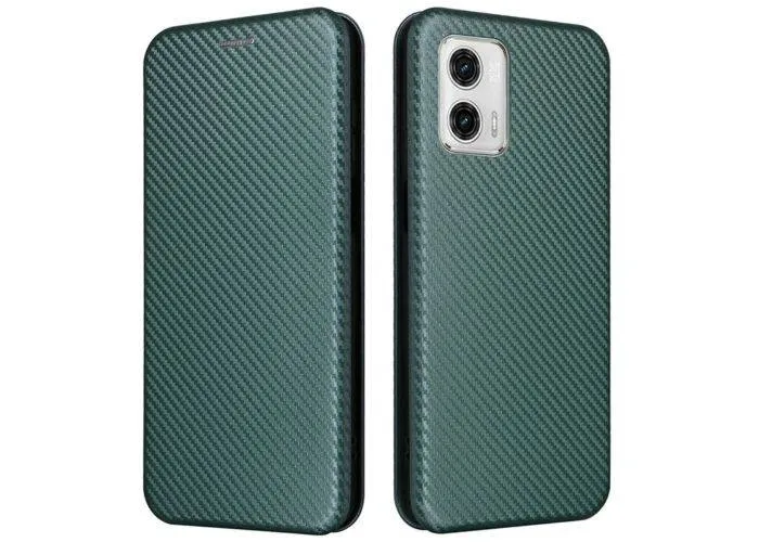 Motorola Moto G13 4G / G23 4G / G53 5G - Flip cover med kortholder - Børstet design - Grøn