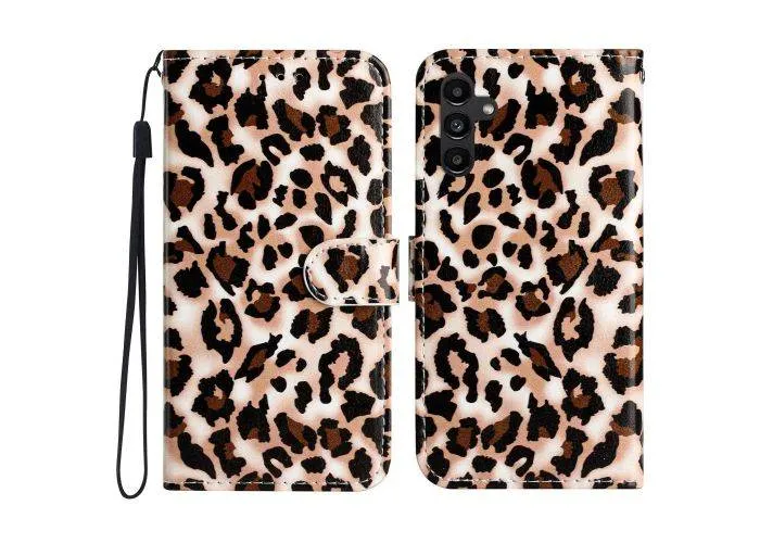 Samsung Galaxy A54 5G - Læder cover / pung - Printet design - Leopard
