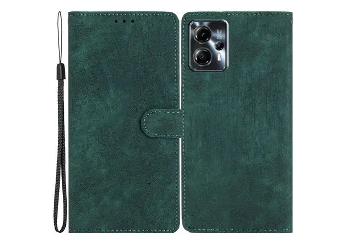 Motorola G13 4G / G23 4G / G53 5G - Læder cover med aftagelig strop - Grøn