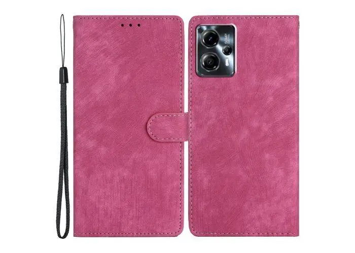 Motorola G13 4G / G23 4G / G53 5G - Læder cover med aftagelig strop - Rosa