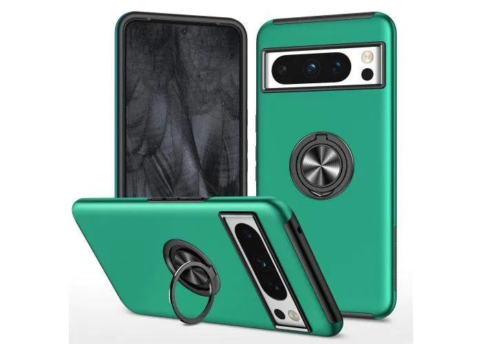 Google Pixel 8 Pro - Shockproof Hybrid cover med kickstand - Dybgrøn
