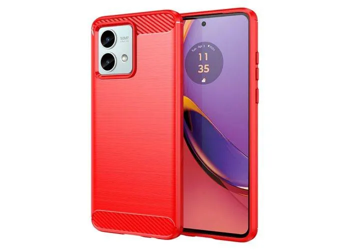 Motorola G84 5G - Gummi cover - Børstet design - Rød