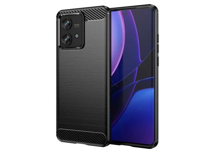 Motorola Edge 40 Neo 5G - Gummi cover - Børstet design - Sort