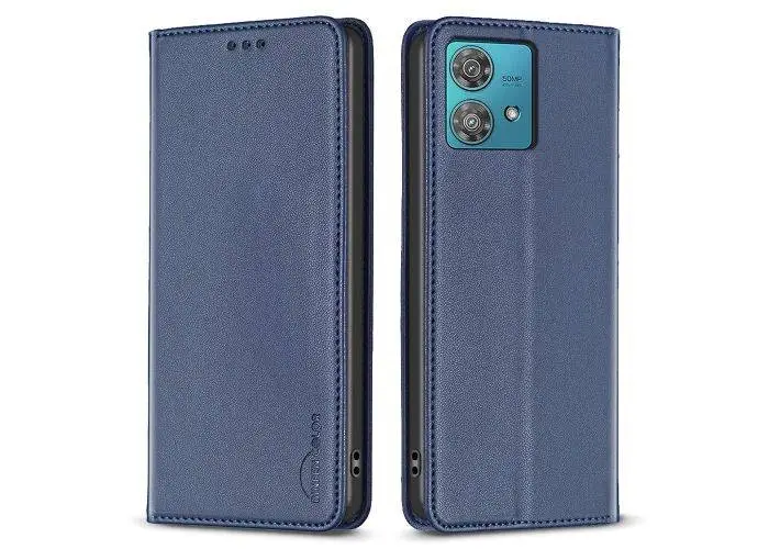 Motorola Edge 40 Neo 5G - BINFEN Slim læder cover - Blå