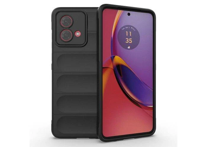 Motorola G84 5G - Wave gummi cover - Sort