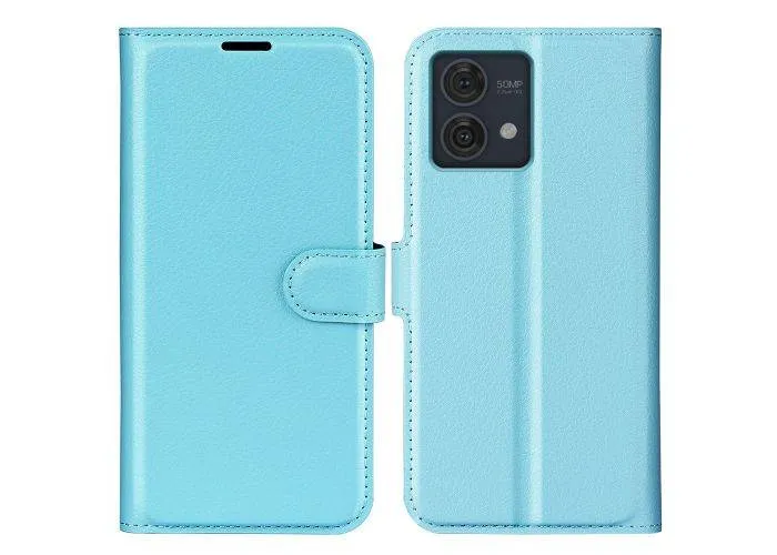 Motorola G84 5G - Læder cover / pung - Blå