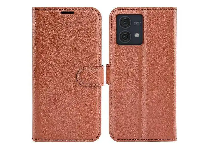 Motorola G84 5G - Læder cover / pung - Brun