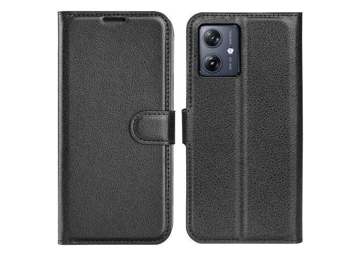 Motorola G54 5G - Læder cover / pung - Sort